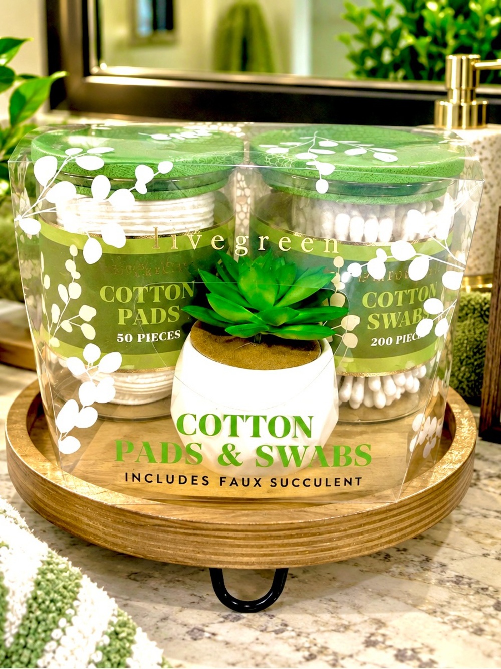 Livegreen Cotton Pads & Swabs Complete Vanity set